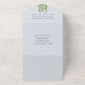 ボヘミアンサボテン砂漠の赤ちゃん男女兼用シャワー オールインワン招待状 (外側)