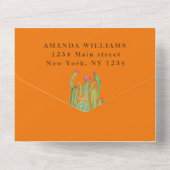 ボヘミアンサボテン砂漠の赤ちゃん男女兼用シャワー オールインワン招待状 (裏面)