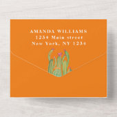 ボヘミアンサボテン砂漠の赤ちゃん男女兼用シャワー オールインワン招待状 (裏面)