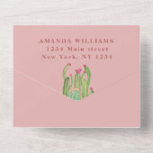 ボヘミアンサボテン砂漠の赤ちゃん男女兼用シャワー オールインワン招待状 (裏面)