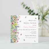 ボヘミアンサマーワイルドフラワーフローラブライダルシャワー 招待状 (スタンド正面)