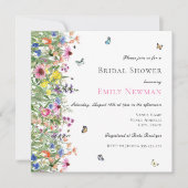 ボヘミアンサマーワイルドフラワーフローラブライダルシャワー 招待状 (正面)