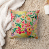 ボヘミアンサンダー – バードトロピカルターコイズ花 クッション (ブランケット)