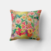 ボヘミアンサンダー – バードトロピカルターコイズ花 クッション (裏面)