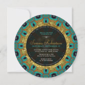 ボヘミアンサンフラワーマンダラブライダルシャワーラウンド 招待状 (裏面)