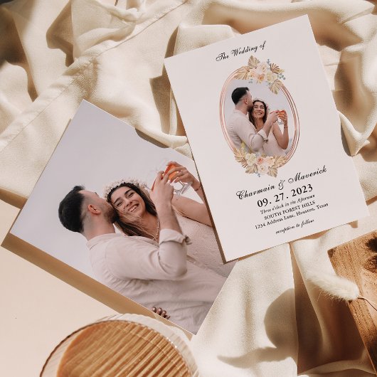 ボヘミアンサークルボーダー2写真結婚ズ 招待状