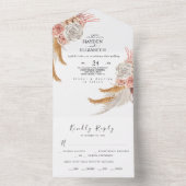 ボヘミアンシックオールインワンウェディング招待サプライヤー オールインワン招待状 (内側)