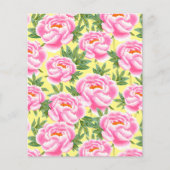 ボヘミアンシックピンクペオニーズパターンスクラップブック紙 (正面)