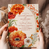 ボヘミアンシックフローラテラコッタ結婚ズ 招待状