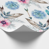 ボヘミアンシックフローラボホガールバースデーパーティー ラッピングペーパー (角)