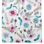 ボヘミアンシックフローラボホガール シャワーカーテン (正面)