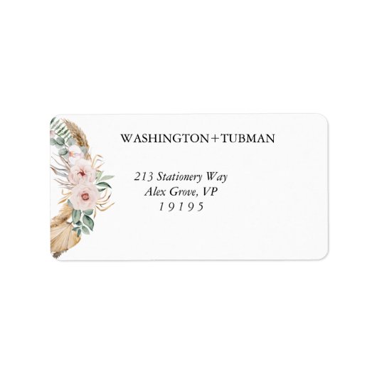 ボヘミアンシックフローラ差出人住所ラベル用品 ラベル (正面)