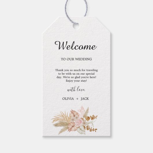 ボヘミアンシックフローラ結婚ズ ギフトタグ (正面)