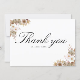 ボヘミアンシックフローラ結婚ズ サンキューカード
