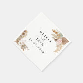 ボヘミアンシックフローラ結婚ズ スタンダードカクテルナプキン (角)