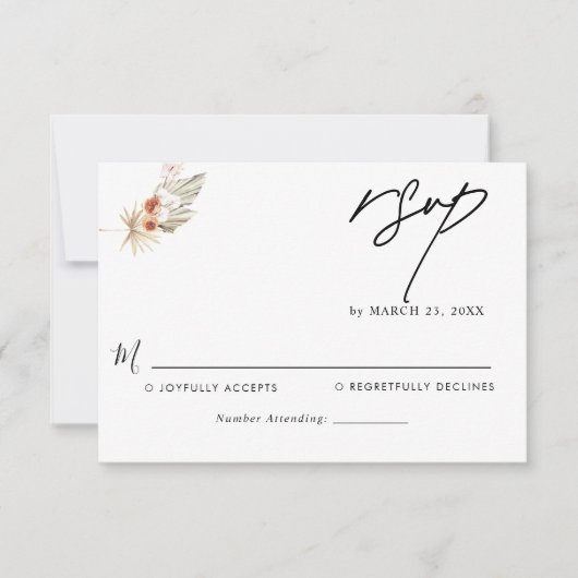 ボヘミアンシックフローラ結婚ズ 出欠カード (正面)