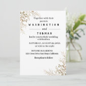 ボヘミアンシックフローラ結婚式招待状カード 招待状 (スタンド正面)