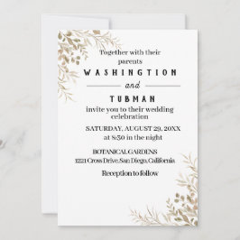 ボヘミアンシックフローラ結婚式招待状カード 招待状