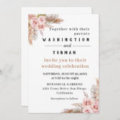 ボヘミアンシックフローラ結婚式招待状カード 招待状 (正面/裏面)