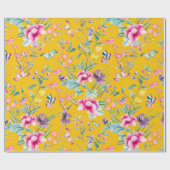 ボヘミアンシックフローラ&蝶ラッピング紙 ラッピングペーパー (フラット)