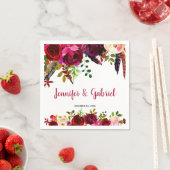 ボヘミアンシックブルガンディマルサラフローラ結婚ズ スタンダードカクテルナプキン (インサイチュ)