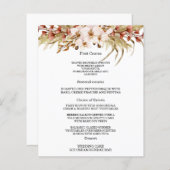 ボヘミアンシック結婚フローラのメニューカード (正面/裏面)