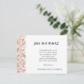 ボヘミアンシック結婚フローラサンキューカード ポストカード (スタンド正面)