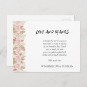 ボヘミアンシック結婚フローラサンキューカード ポストカード (正面/裏面)