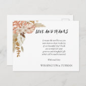 ボヘミアンシック結婚フローラサンキューカード ポストカード (正面/裏面)