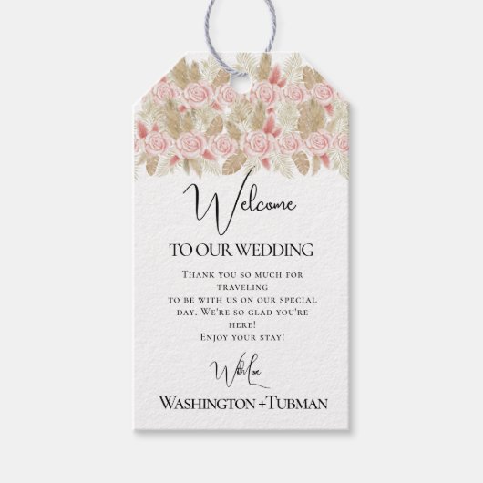 ボヘミアンシック結婚フローラズギフトラベル ギフトタグ (正面)