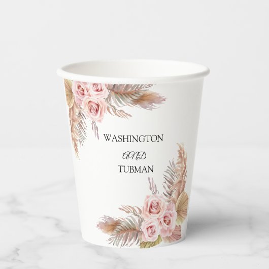 ボヘミアンシック結婚フローラ紙カップ 紙コップ (正面)