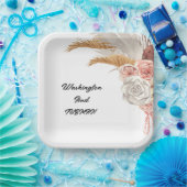 ボヘミアンシック結婚フローラ紙プレート ペーパープレート (パーティー)