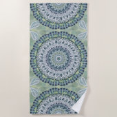 ボヘミアンシャビーシックマンダラドットアートデザイン ビーチタオル (正面)