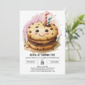 ボヘミアンシンプルガーリークッキー誕生日 招待状 (スタンド正面)