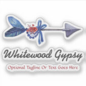 ボヘミアンジプシーの矢の羽とビーズ名のロゴ シール (正面)