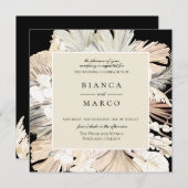 ボヘミアンジャングルフレーム結婚式招待状 招待状 (正面/裏面)