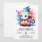 ボヘミアンジョイモンキー誕生日 招待状 (正面/裏面)