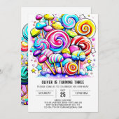 ボヘミアンスイートチョコレートバースデー 招待状 (正面/裏面)