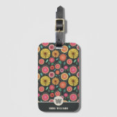 ボヘミアンスカンジィフォークフラワーモノグラム ラゲッジタグ (正面縦)