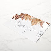 ボヘミアンスタイルのおしゃれな花柄結婚式 シルバーフォイルRSVP 箔招待状 (回転した状態)