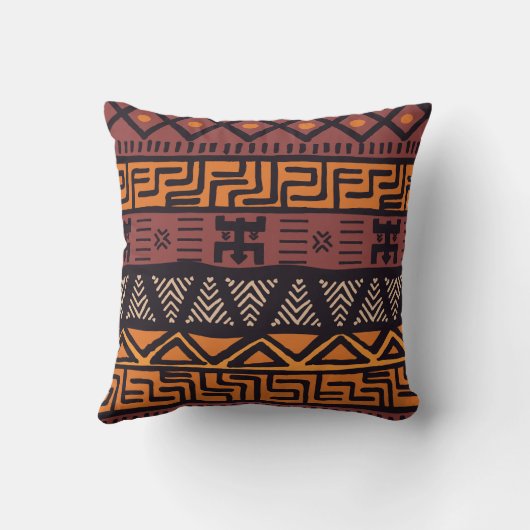 ボヘミアンスタイルのアフリカ民族の雰囲気 クッション (裏面)