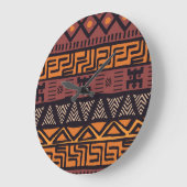 ボヘミアンスタイルのアフリカ民族の雰囲気 ラージ壁時計 (傾斜)