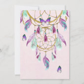 ボヘミアンスタイルのアメリカインディアン ドリームキャッチャー ベビーシャワー 招待状 (裏面)