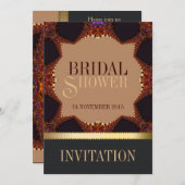 ボヘミアンスタイルのアースリィなレースを使用したウェディングシャワーの招待状 招待状 (正面/裏面)