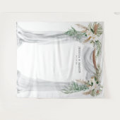 ボヘミアンスタイルのウェディングアーチ背景 フォトブース タペストリー (正面(横))