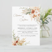 ボヘミアンスタイルのウェディング招待状テンプレート 招待状 (スタンド正面)