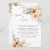 ボヘミアンスタイルのウェディング招待状テンプレート 招待状 (正面/裏面)