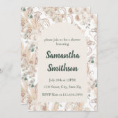 ボヘミアンスタイルのウェディング、ブライズシャワー、ベビーシャワー 招待状 (正面/裏面)