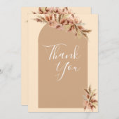 ボヘミアンスタイルのウェディング/ベビー感謝カード 招待状 (正面/裏面)