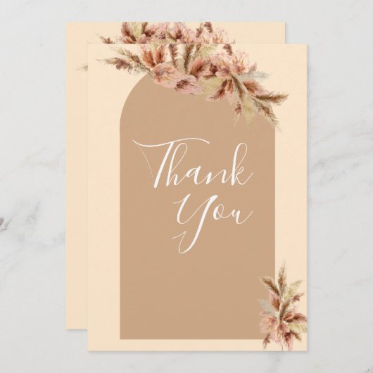 ボヘミアンスタイルのウェディング/ベビー お礼 招待状 (正面/裏面)